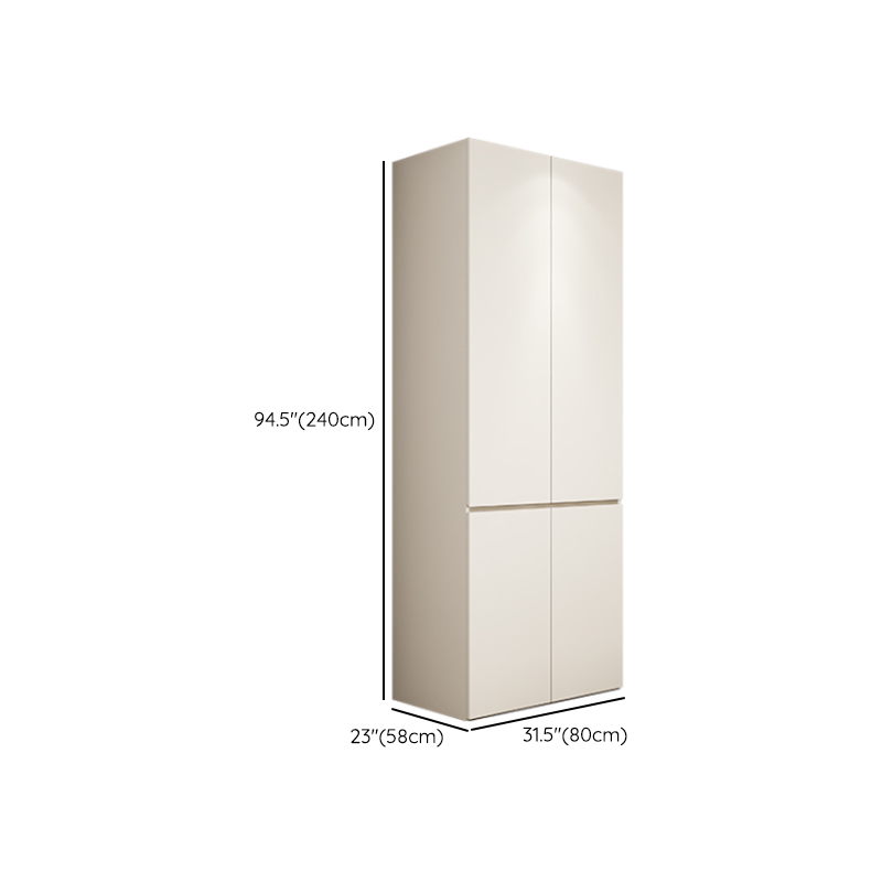 White Minimalist Manufactured Wood Wardrobe Closet with 2 Drawers, Soft Close Door, Interior Shelves, and Clothing Rod - image 14