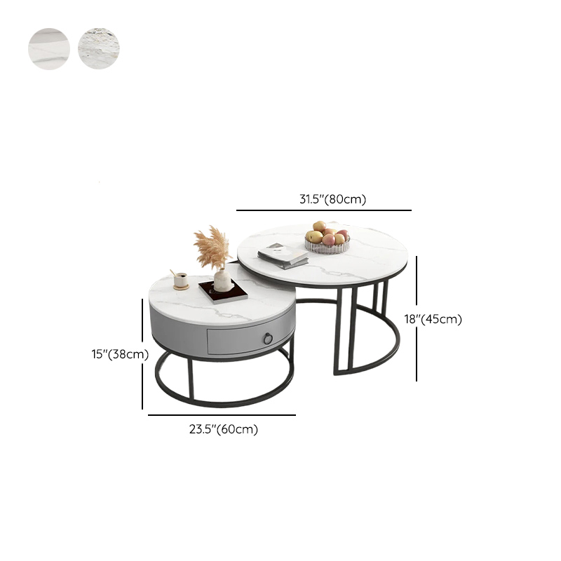 Nested Coffee Table with Rounded Top and Structured Base for Foyer Use - image 15