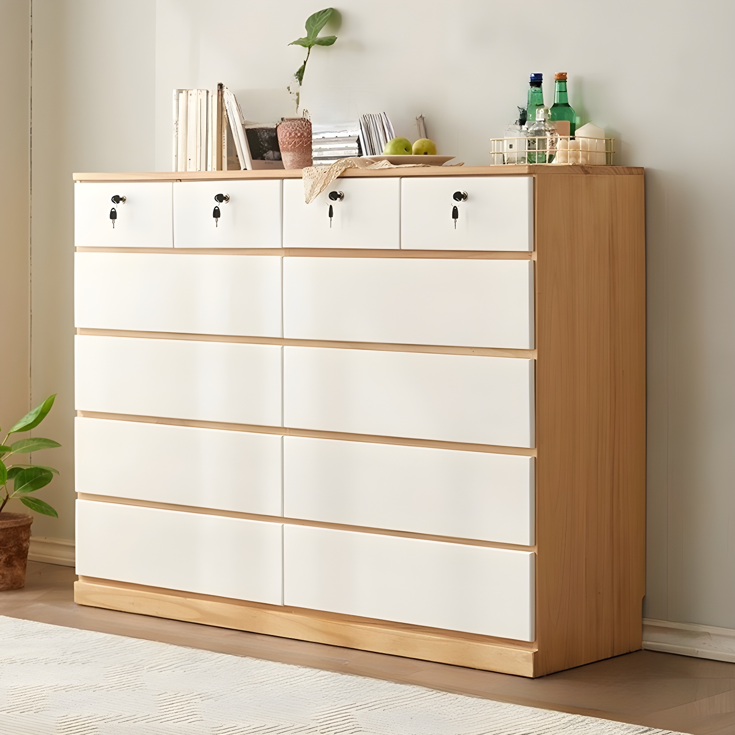 Elegant Medium Wood Scandinavian Dresser with Self-Close Drawers - image 6