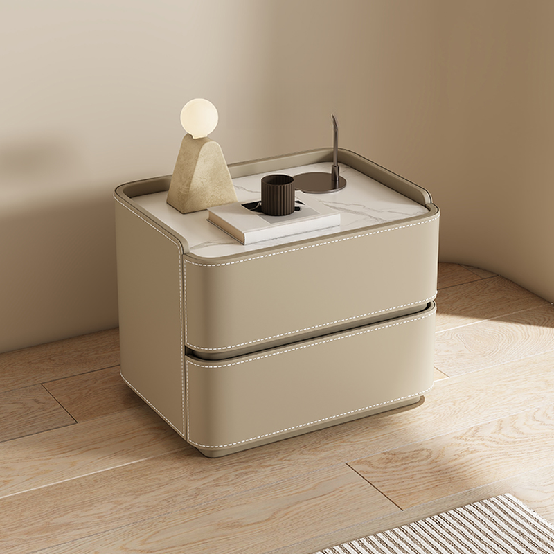 Scandinavian Bedside Cabinet Nightstand with Sintered Stone Countertop - image 11