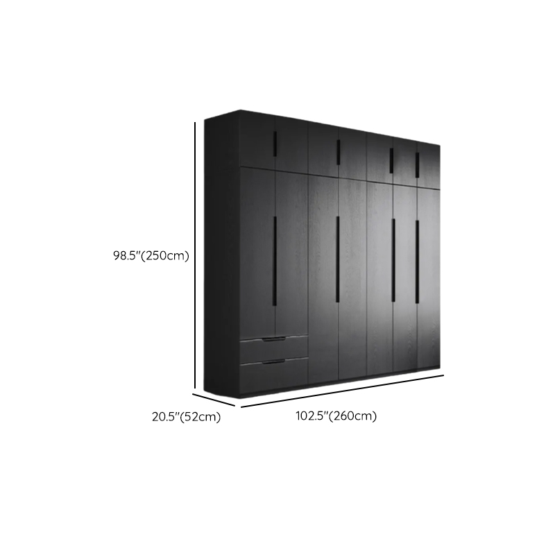 Ink Trendy Timber Wardrobe Armoire with Soft Close Drawer and Door, Interior Shelves, Clothing Rod - image 35