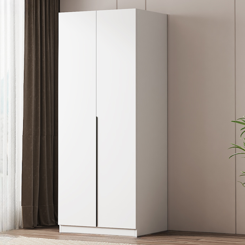 Modish Manufactured Wood Independent Armoire Cabinet with Interior Shelves and Clothing Rod