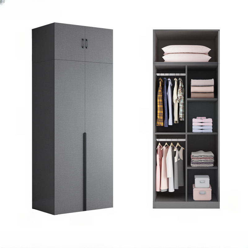 Trendy Dove Grey Wooden Wardrobe with Interior Shelves, Soft Close Door & Hanging Rod - image 6