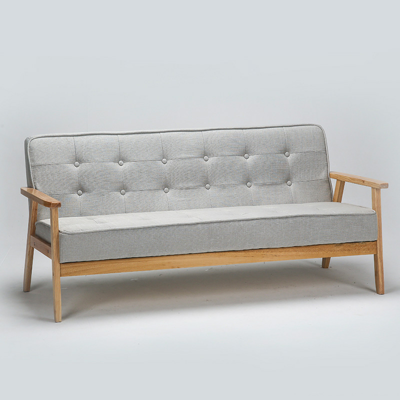 Modern Wood Frame Tufted Back Sofa with Cotton Seat Sleek and Stylish Seating - image 6
