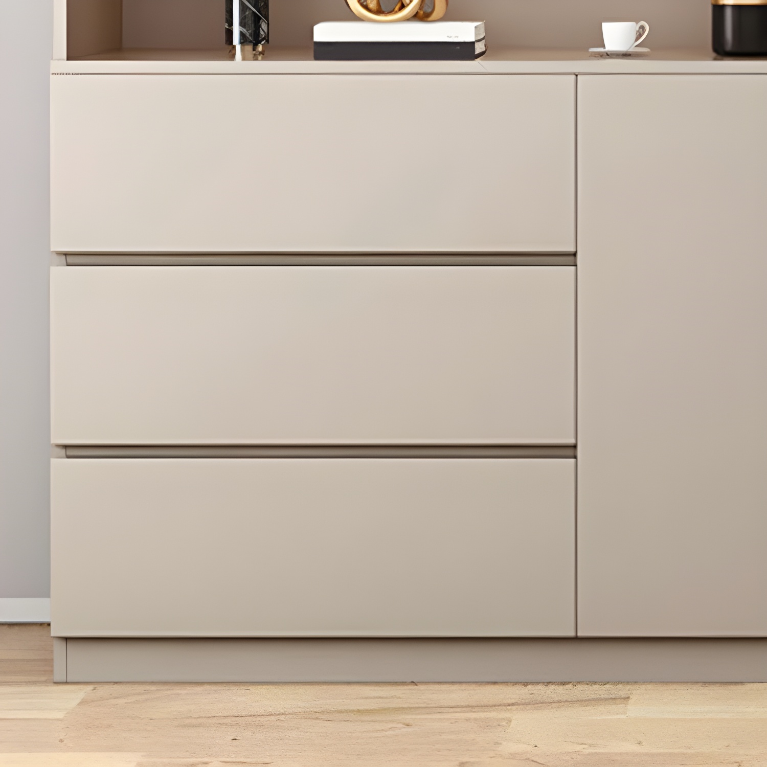 Modern Wood Cabinet with Glass Doors and Non-adjustable Shelves - image 7