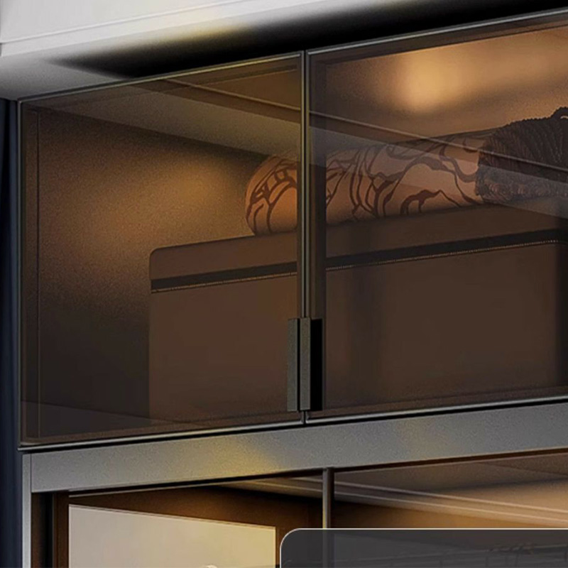 Trendy Charcoal Interior Shelves with Soft Close Drawer and Soft Close Door Timber Cabinet Armoire - image 4