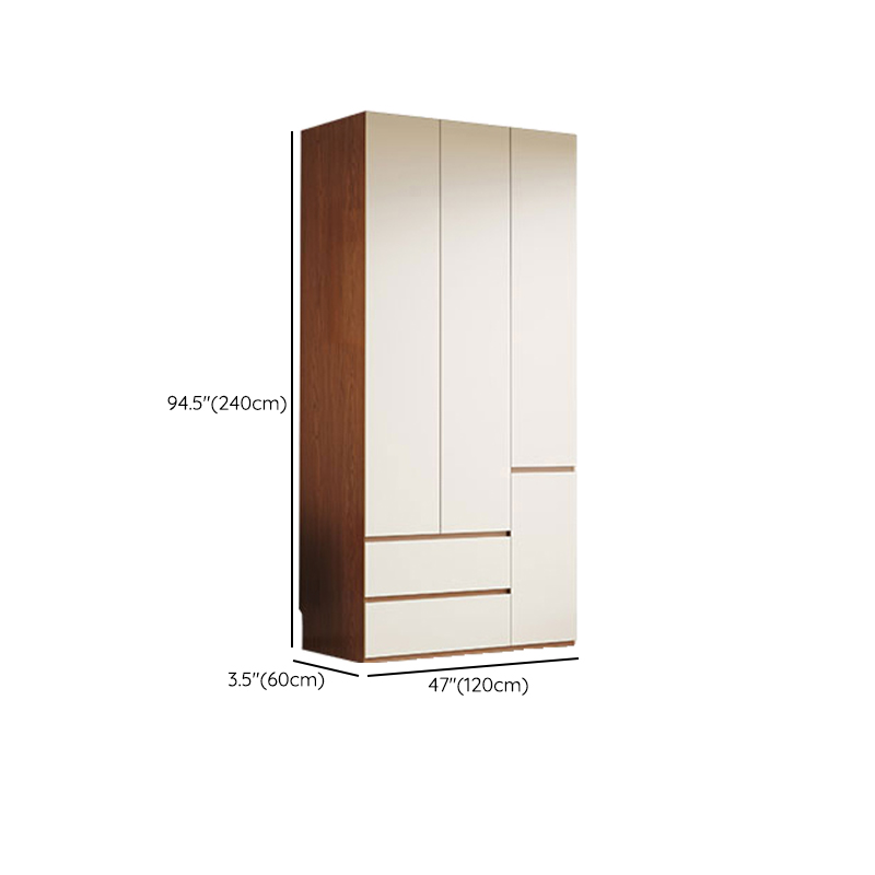 White Modish Manufactured Wood Armoire Cabinet with Soft Close Drawer, Soft Close Door, Interior Shelves, and Clothing Rod - image 11