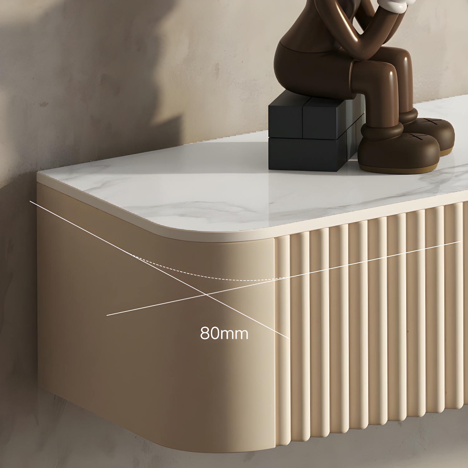 Contemporary TV Media Stand with Drawers Floating TV Stand Console - image 9