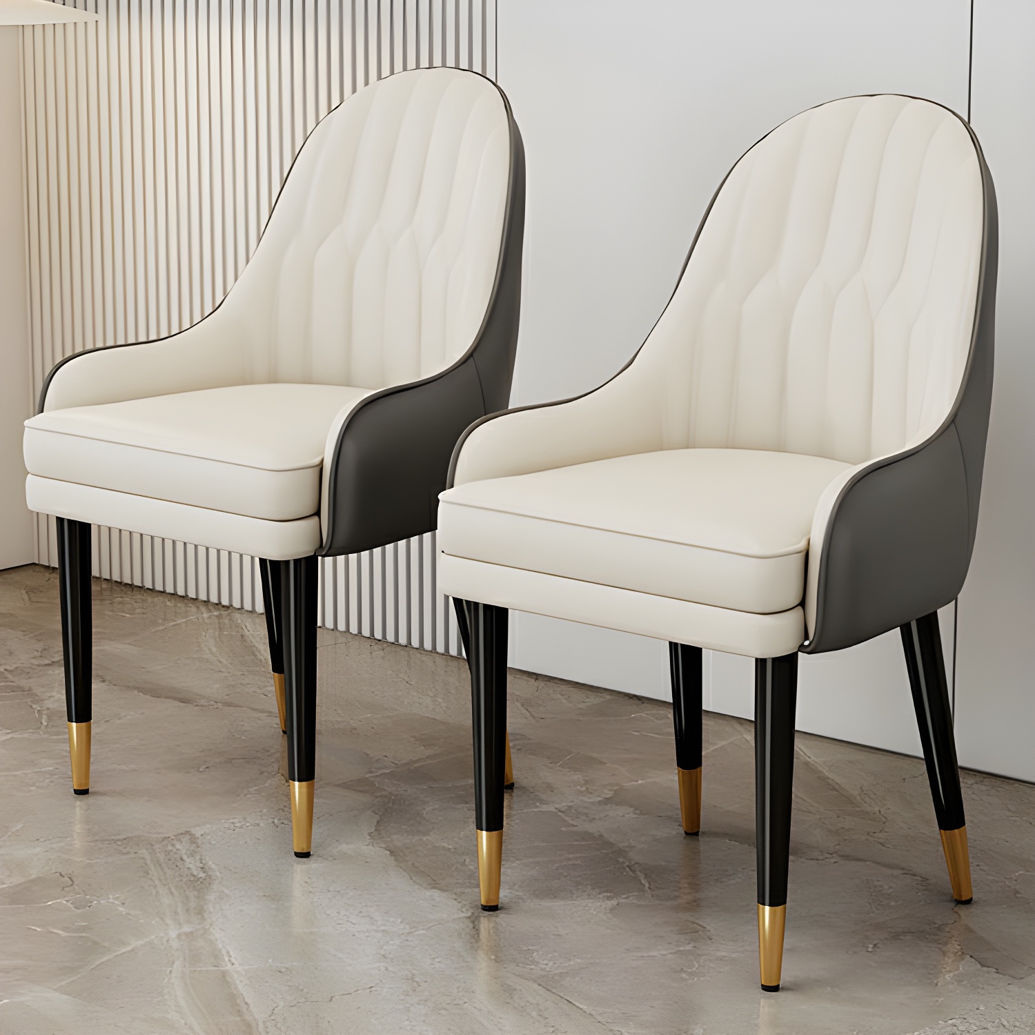 Glam Arm Chair with Upholstered Faux Leather, Solid Back, and Metal Legs - image 22