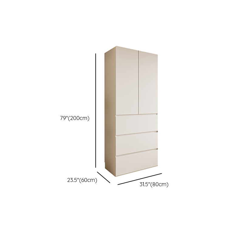 White Modish Wooden Independent Wardrobe Armoire with Soft Close Drawer, Soft Close Door, and Interior Shelves - image 17