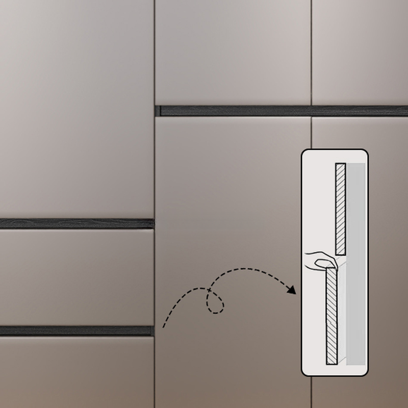 Sand Modern Manufactured Wood Wardrobe with Soft Close Drawer, Soft Close Door, Interior Shelves, and Hanging Rod - image 5