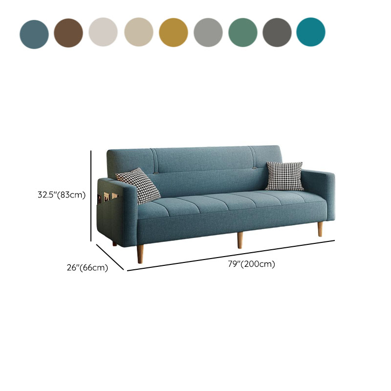 Standard Sofa/Loveseat in Cotton Linen with Light Gray/Cerulean/Olive Green Upholstery and Arm - image 16