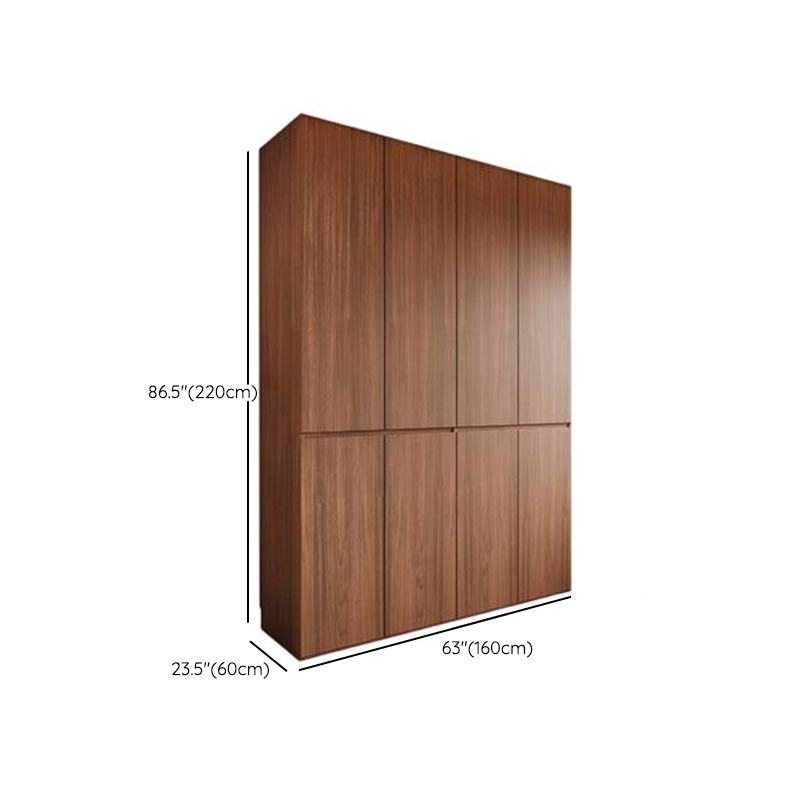 Cocoa Minimalist Natural Wood Wardrobe Closet with Soft Close Door, Interior Shelves, and Clothing Rod - image 15
