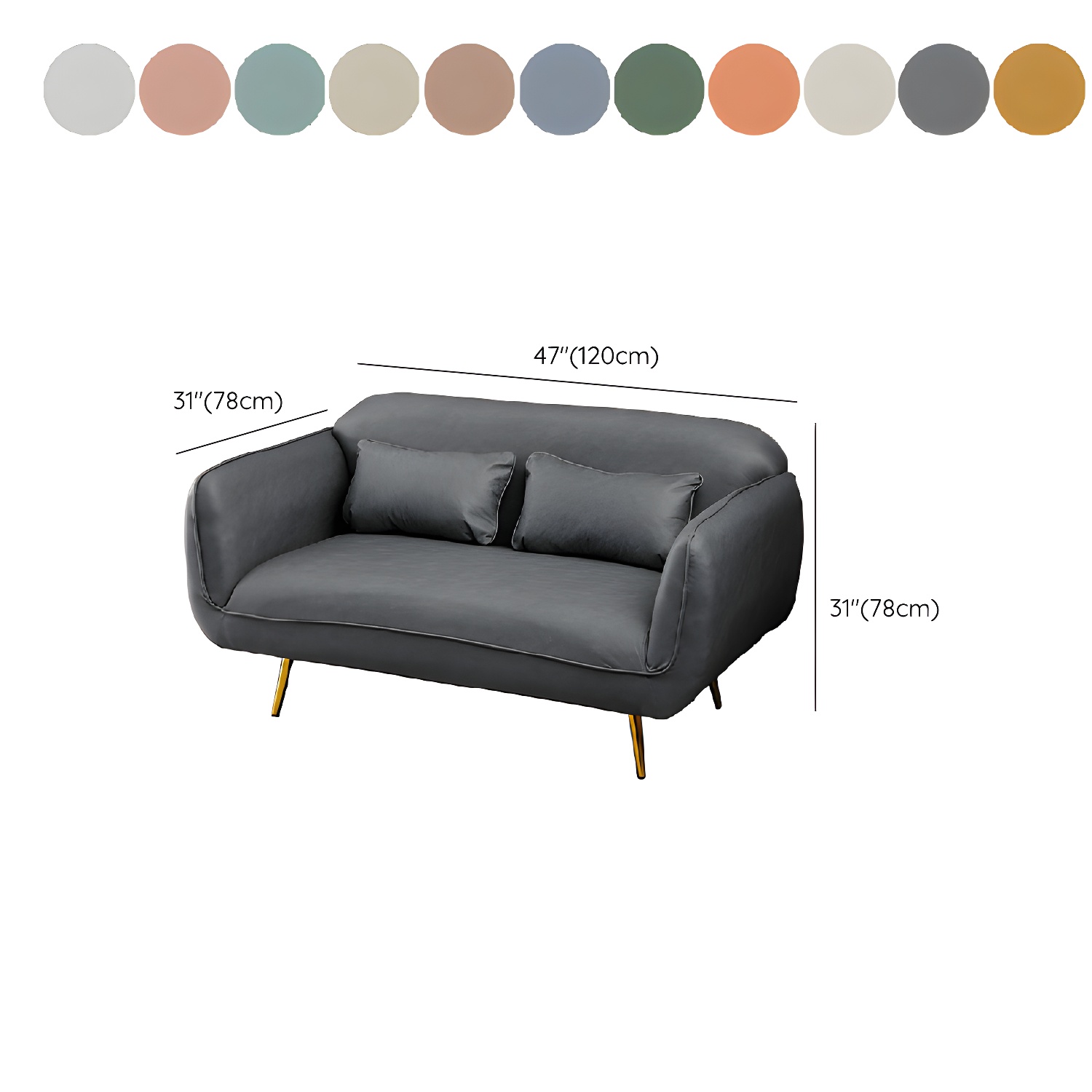 Glam Tight Back Loveseat with Flared Arm and Extra Pillows for Home and Apartment - image 33