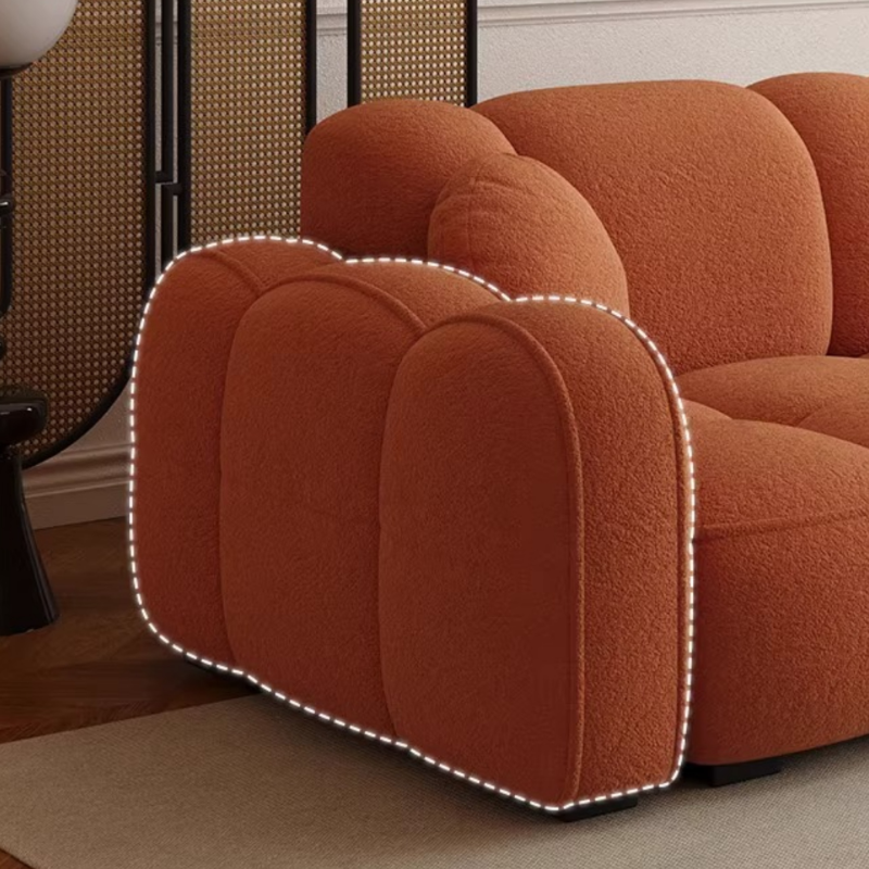 Modish Solid Color Standard Sofa Stain Resistant/Water Resistant Dove Grey/Apricot Color/Mocha with 2 Pillows & Armrest for 4 Person/3-seater - image 15