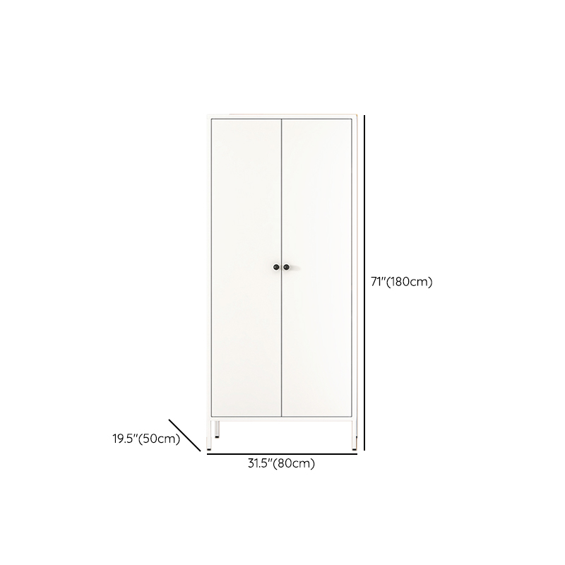 White Modish Steel Armoire Cabinet with Adaptable Shelf and Clothing Rod - image 16