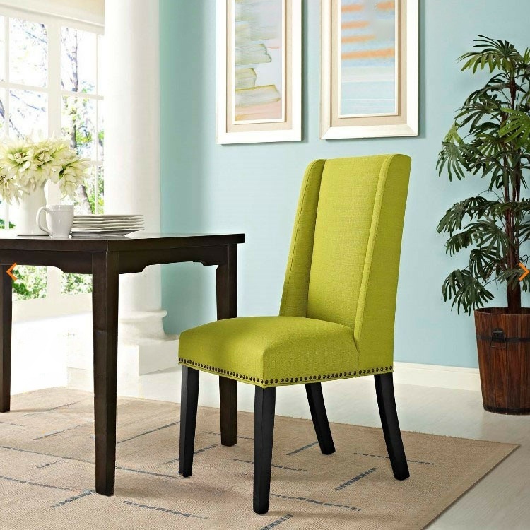 Flannel/Linen/PU Upholstered Stable Framed Armless Chair with Parsons Back and Nailhead Trim for Dinette in a Trendy Style - image 12