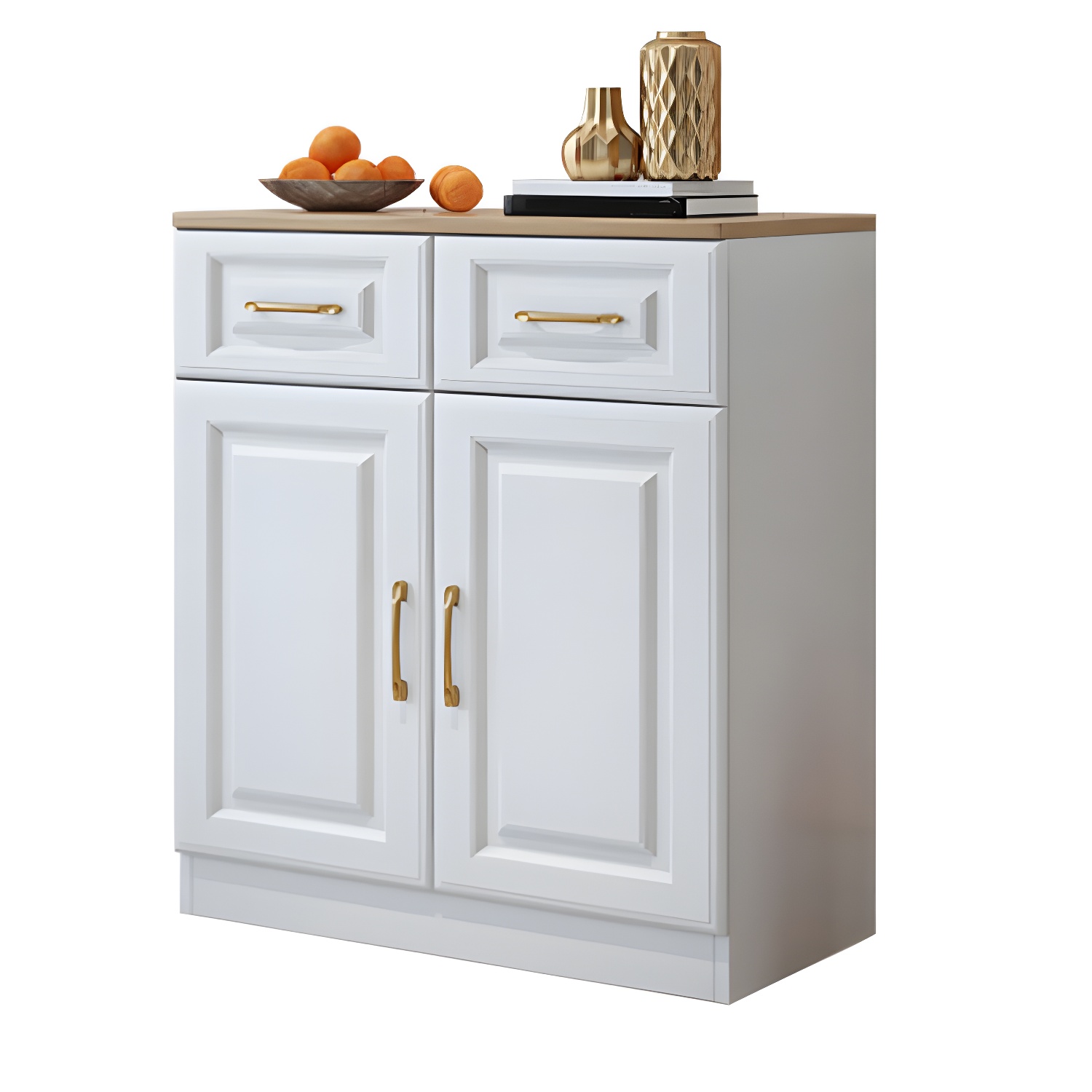 Modern Wood Buffet Sideboard with Cabinets, Drawers, and Shelves - No Distressing - image 9