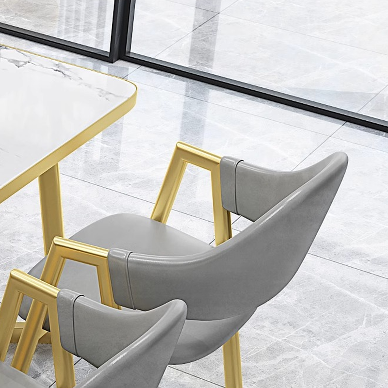Luxurious Dining Table Set with Recycled Wood Top and Sleighing Base - image 17