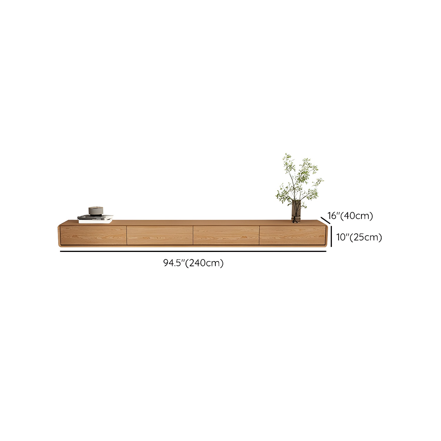 Contemporary Wood Media Console TV Stand in Natural with Drawers - image 18