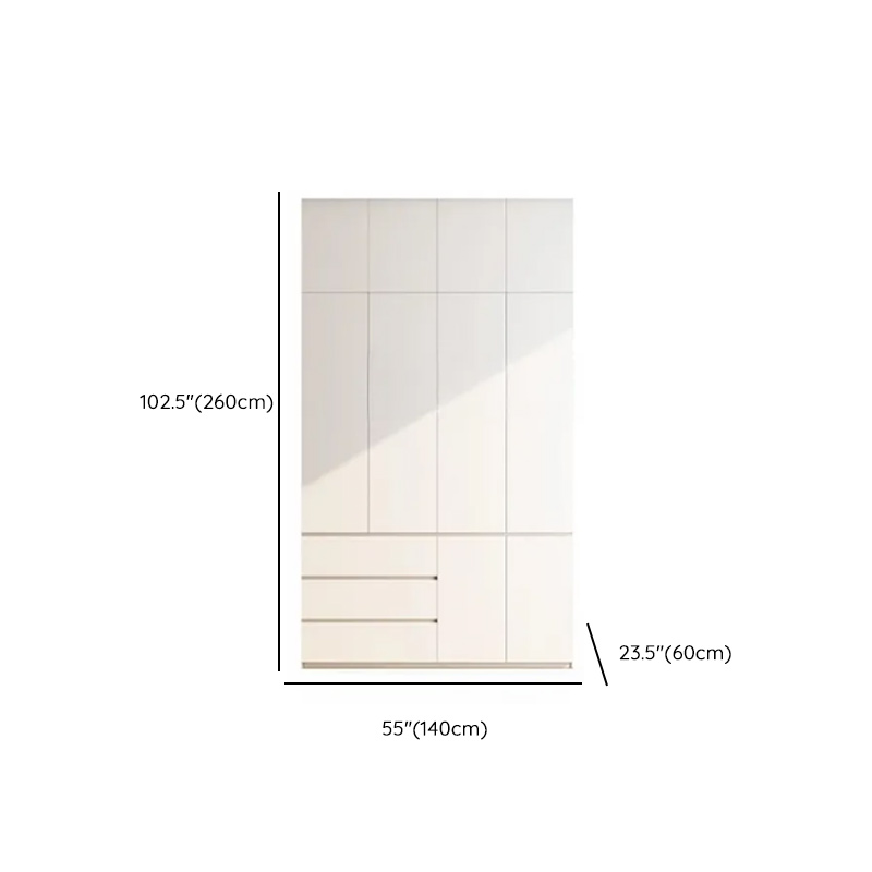 Minimalist Chalk Wooden Cabinet Armoire with Soft Close Drawer, Soft Close Door, Interior Shelves, and Clothing Rod - image 10