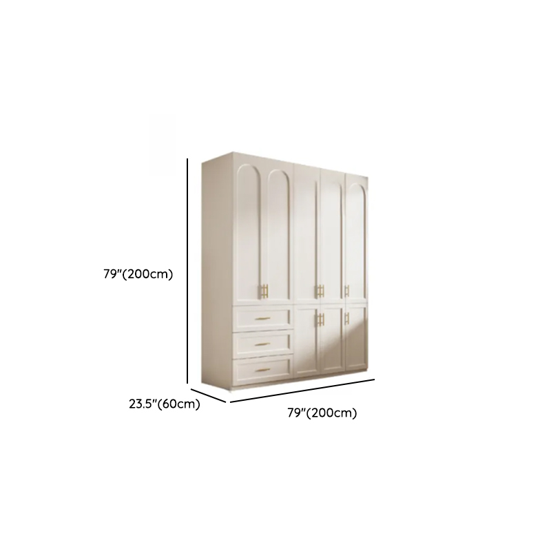Chalk Modish Laminate Wardrobe Closet with Soft Close Drawer, Soft Close Door, Interior Shelves, and Clothing Rod - image 12