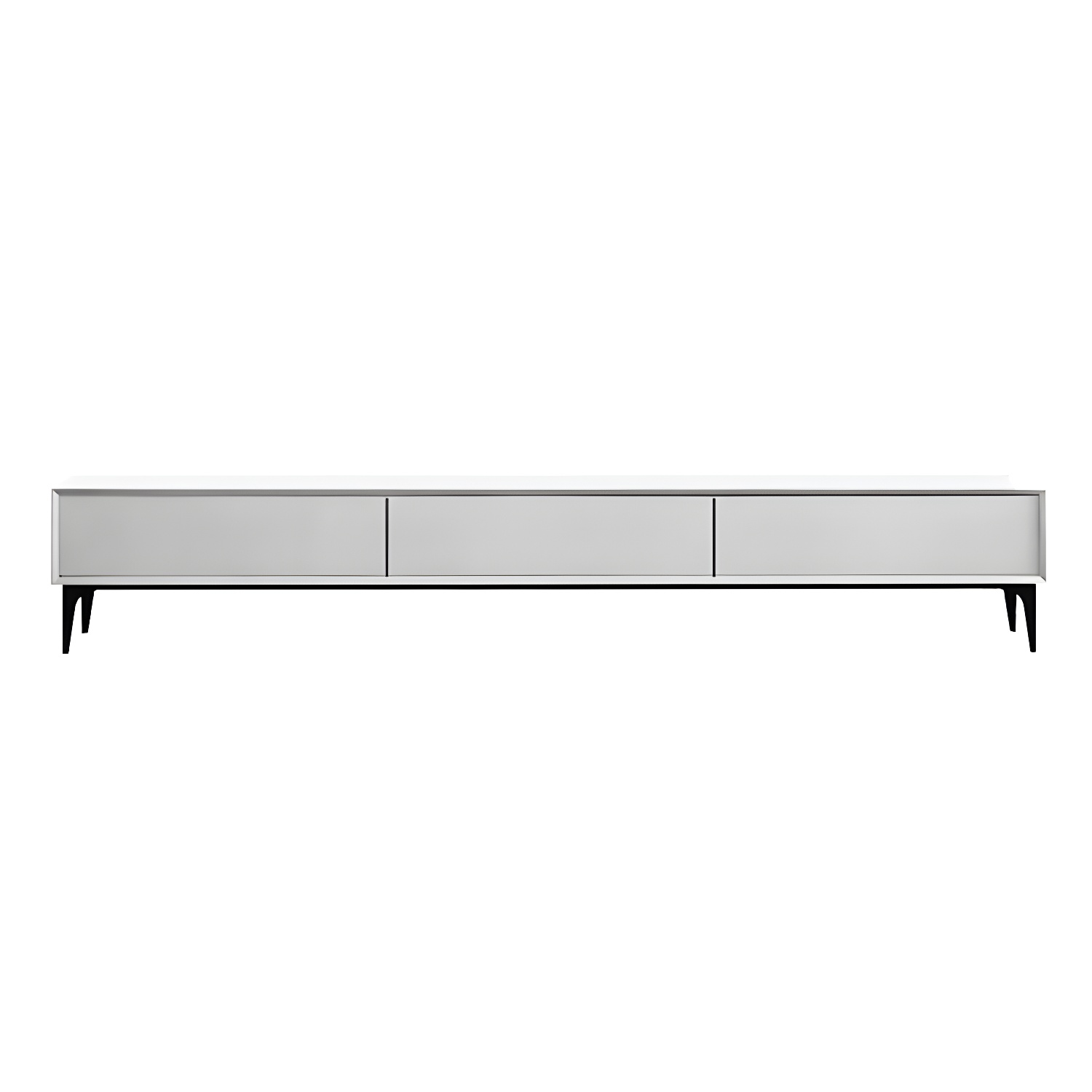 Scandinavian Style Wood TV Stand with Cable Management, Drawers Included - Low Height and With Legs - image 6