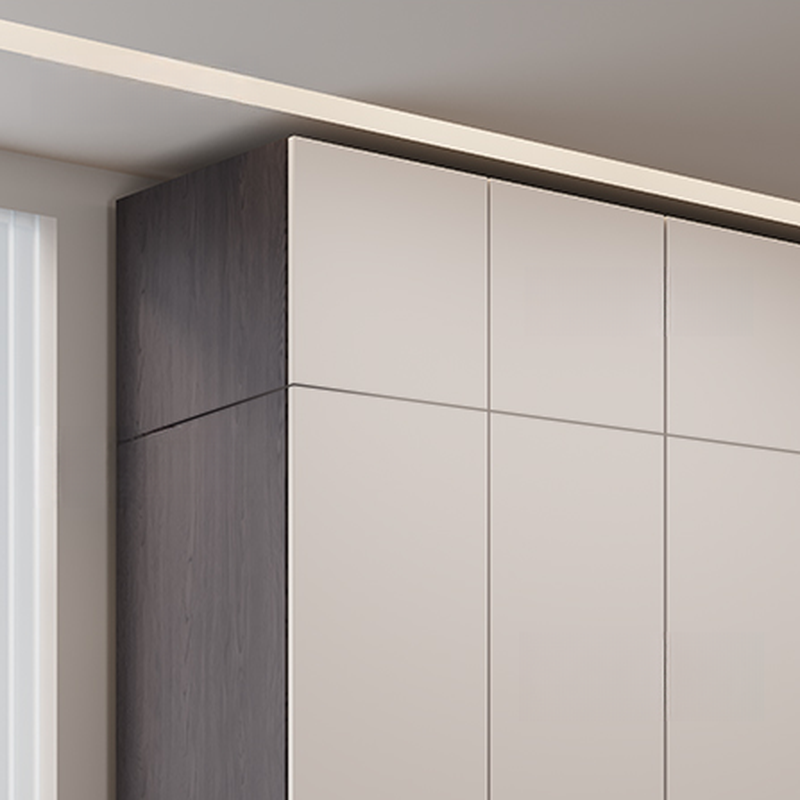 Light Gray Modish Manufactured Wood Independent Armoire Cabinet with 2 Drawers/4 Drawers, Interior Shelves, and Clothing Rod - image 5