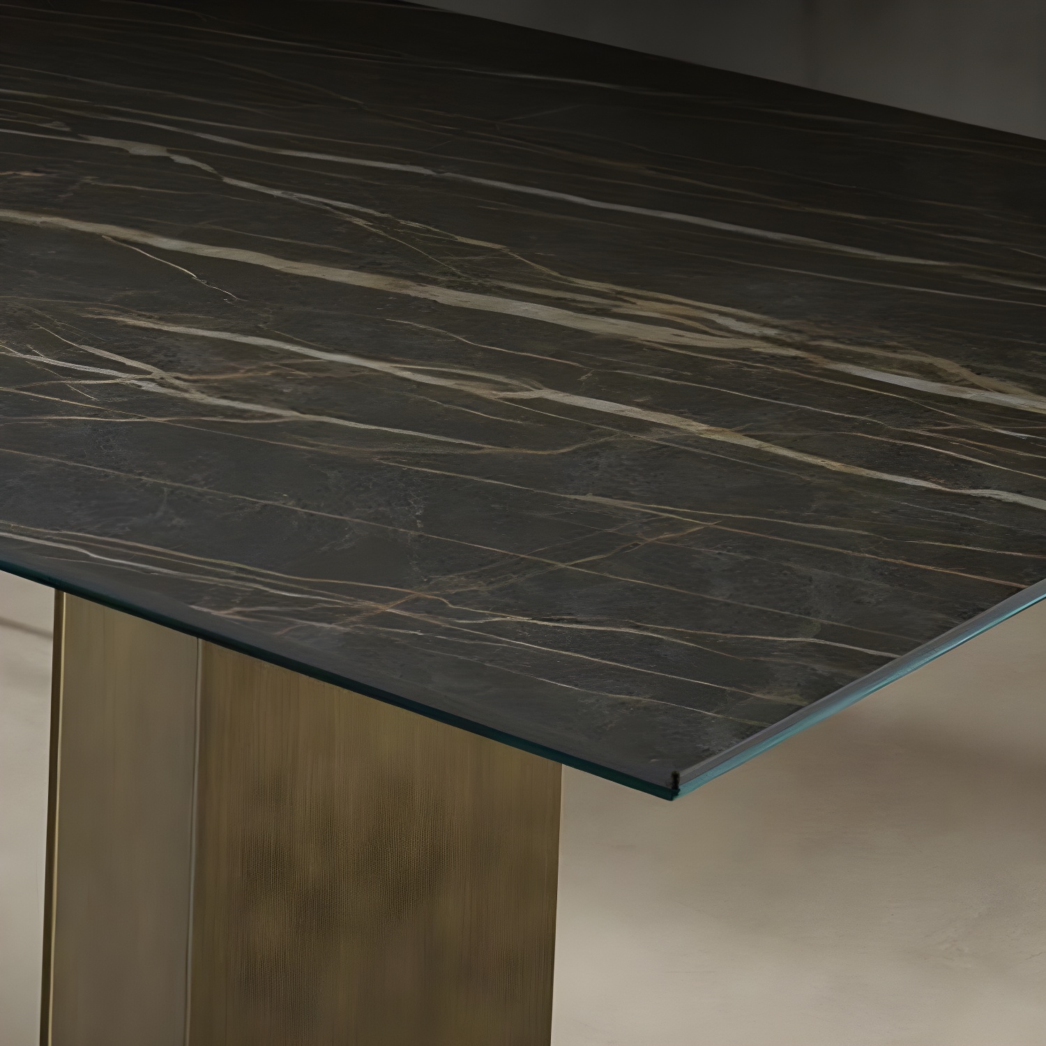 Rectangular Sintered Stone Dining Table Modern Furniture with Steel Base for Home - image 6