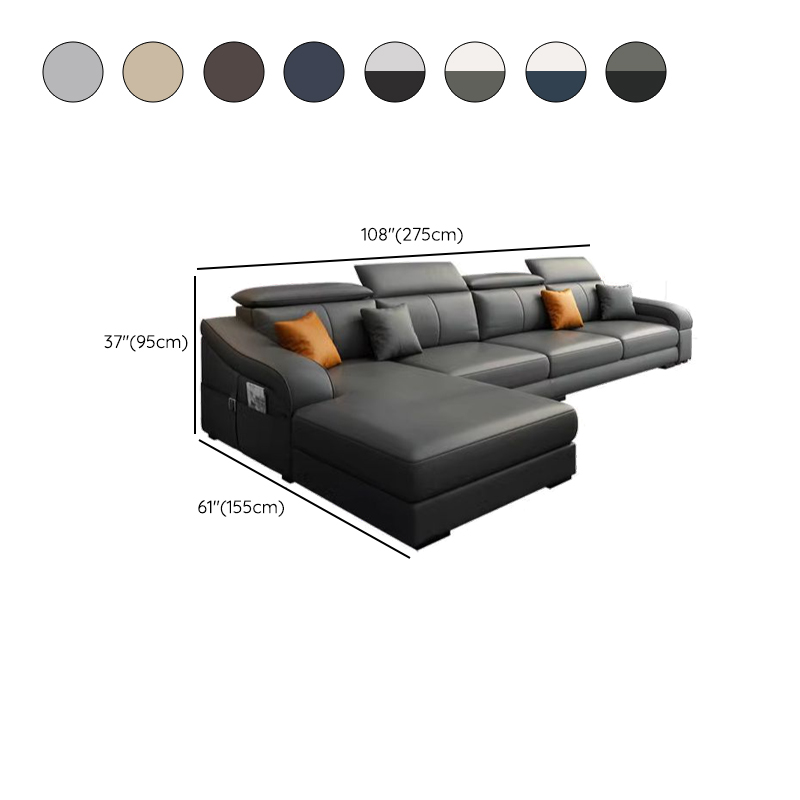 L-Shape Left Sofa Chaise for 5-seater with Sloped Arms in a Trendy Style - image 17