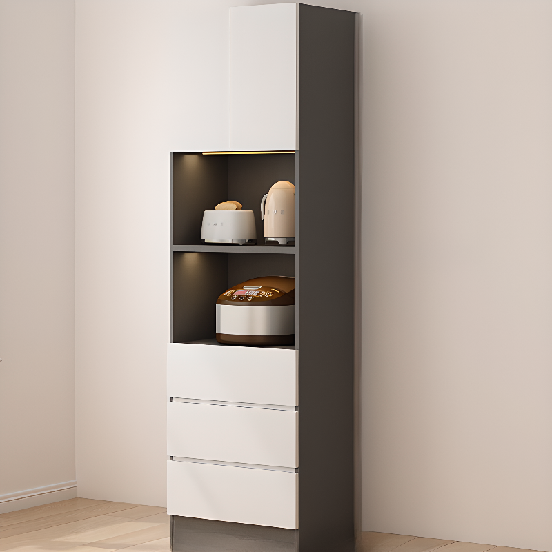 Simple Sideboard with Multiple Drawers, Closet Cabinet, Standard and Narrow Sizes, 1 or 2 Shelves, Wood Countertop, 2 to 5 Doors