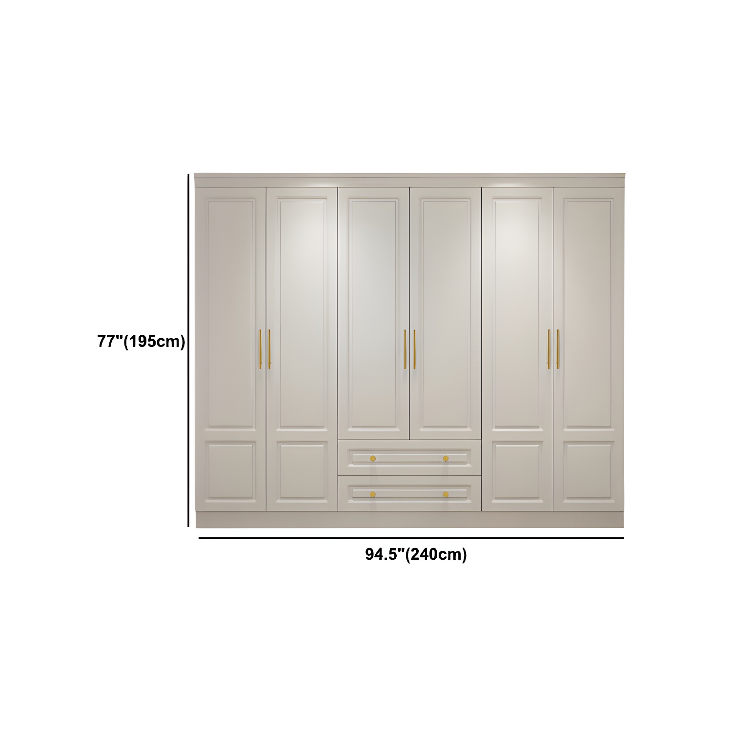 Hinged White Wardrobe Armoire Engineered Wood Wardrobe Closet - image 20
