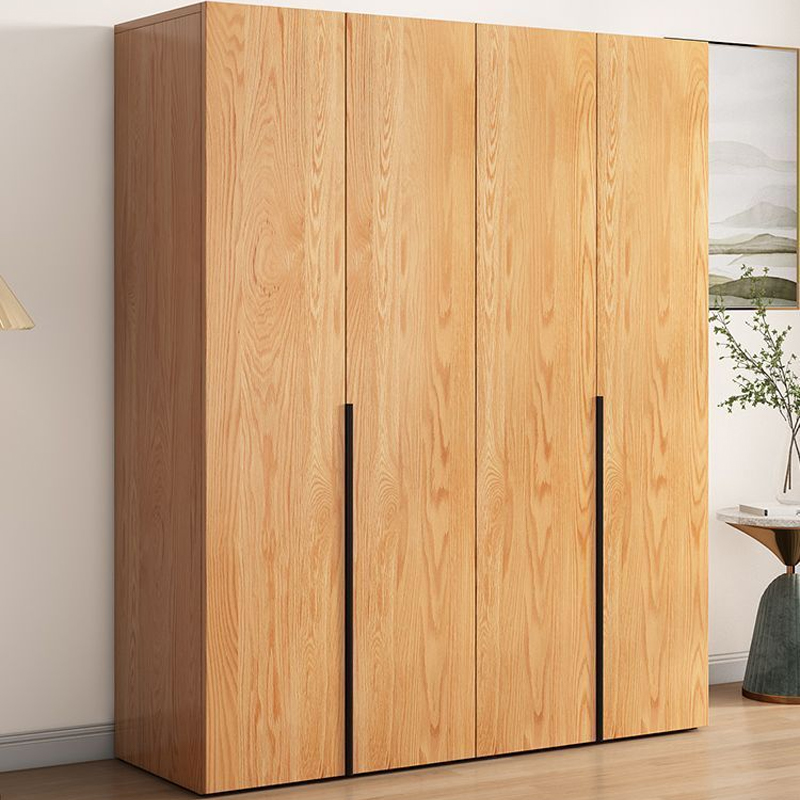 Natural Wood Freestanding Wardrobe Closet with Natural Doors - image 10