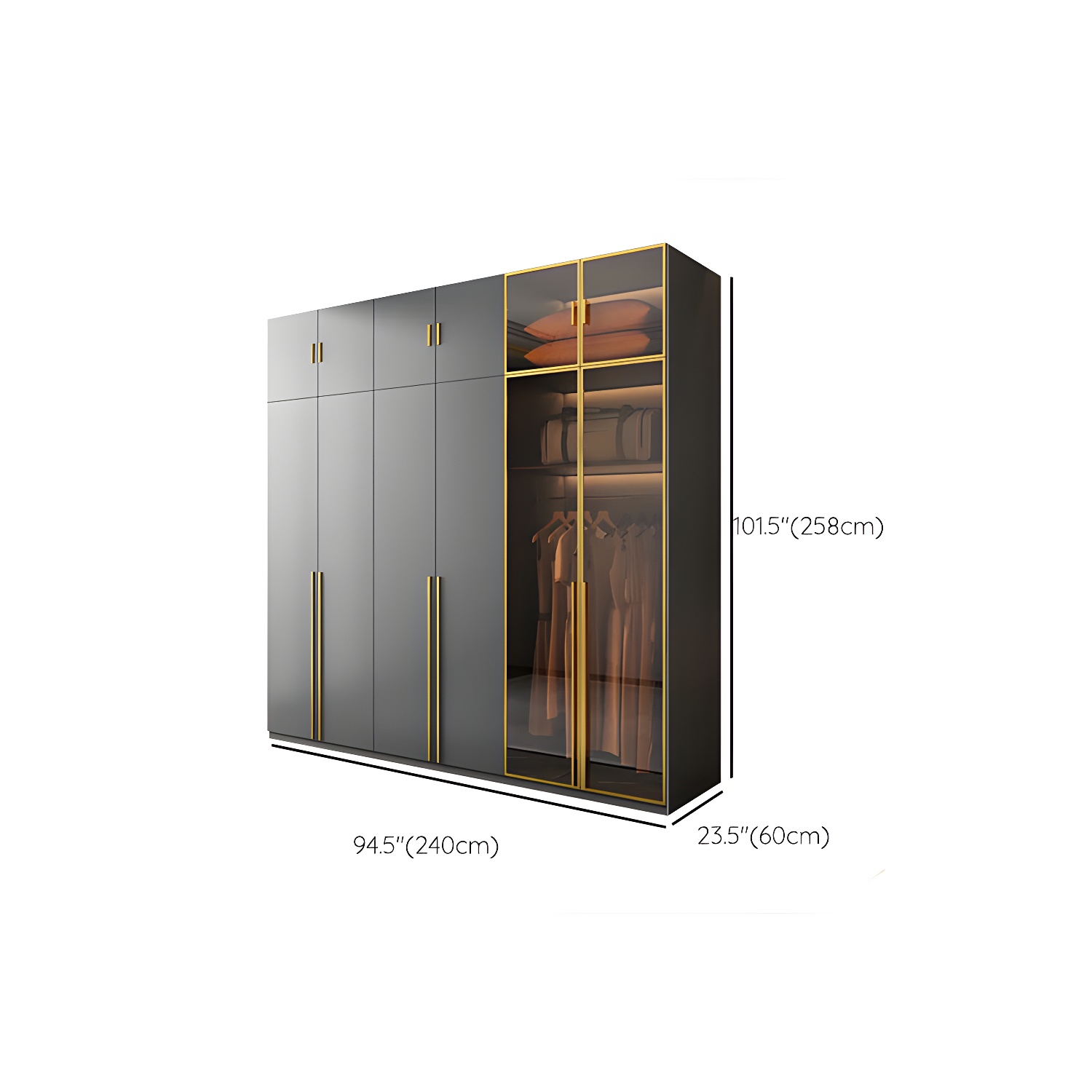Modern Glass Wardrobe Wardrobe Armoire Wardrobe Cabinet for Home - image 29