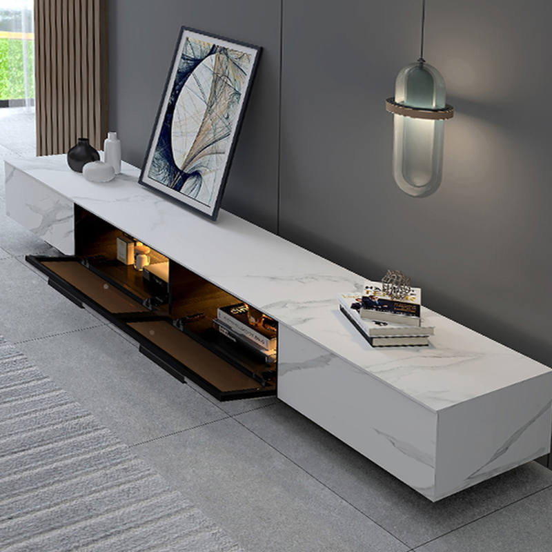 Rectangular TV Stand for Drawing Room with Light and Door - image 6