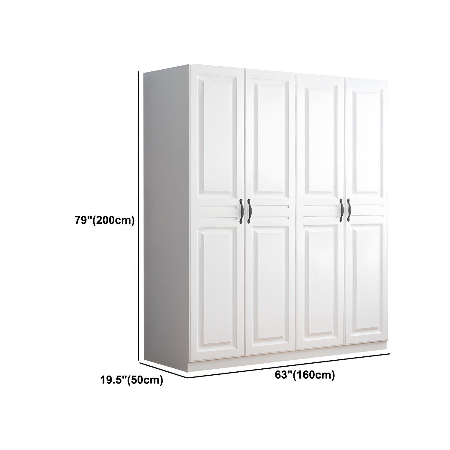 White Colour Wardrobe French Country Wooden Wardrobe Closet for Bedroom - image 19