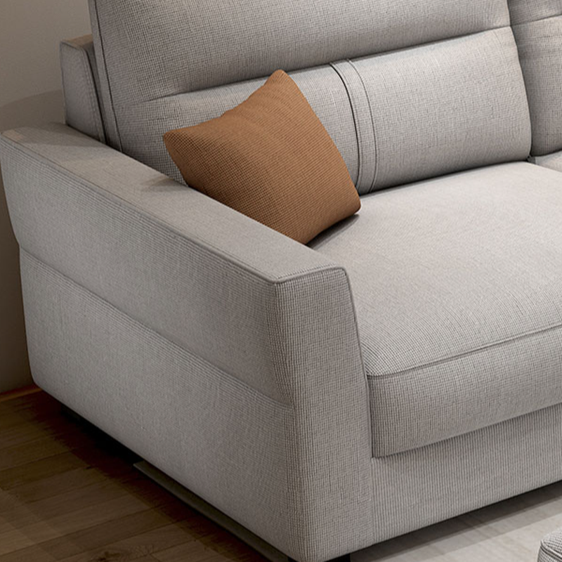Standard Sofa/Single Sofa with Loose Back, Flannel Upholstery in Light Gray, Arm Included, 4/3 Pillows - image 9
