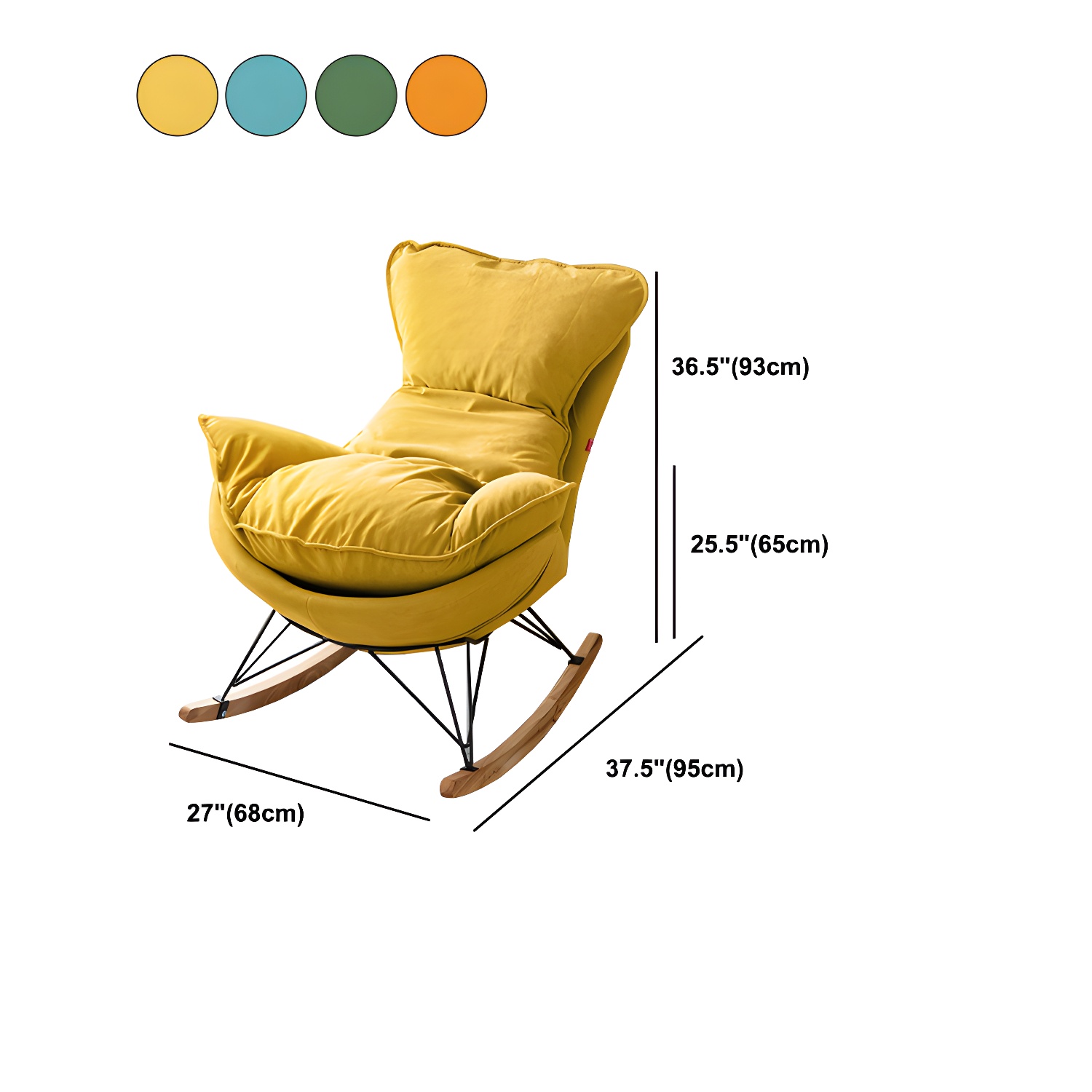 Modern Rocking Chair Solid Wood Rocker Chair with Light Legs - image 28