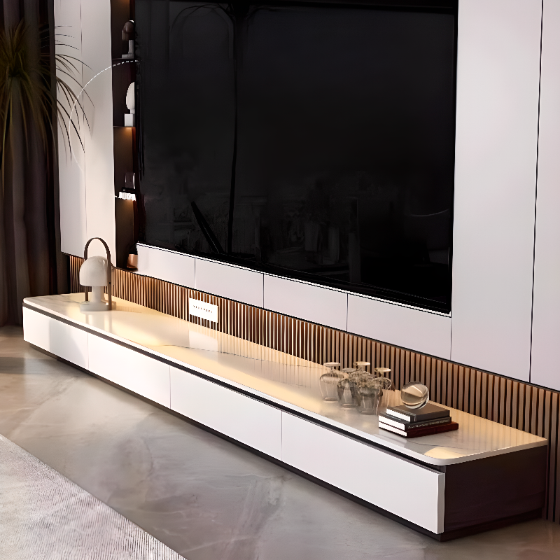 Chalk Modern Stone TV Stand with 5-Drawer/4-Drawer and Cable Management - image 3
