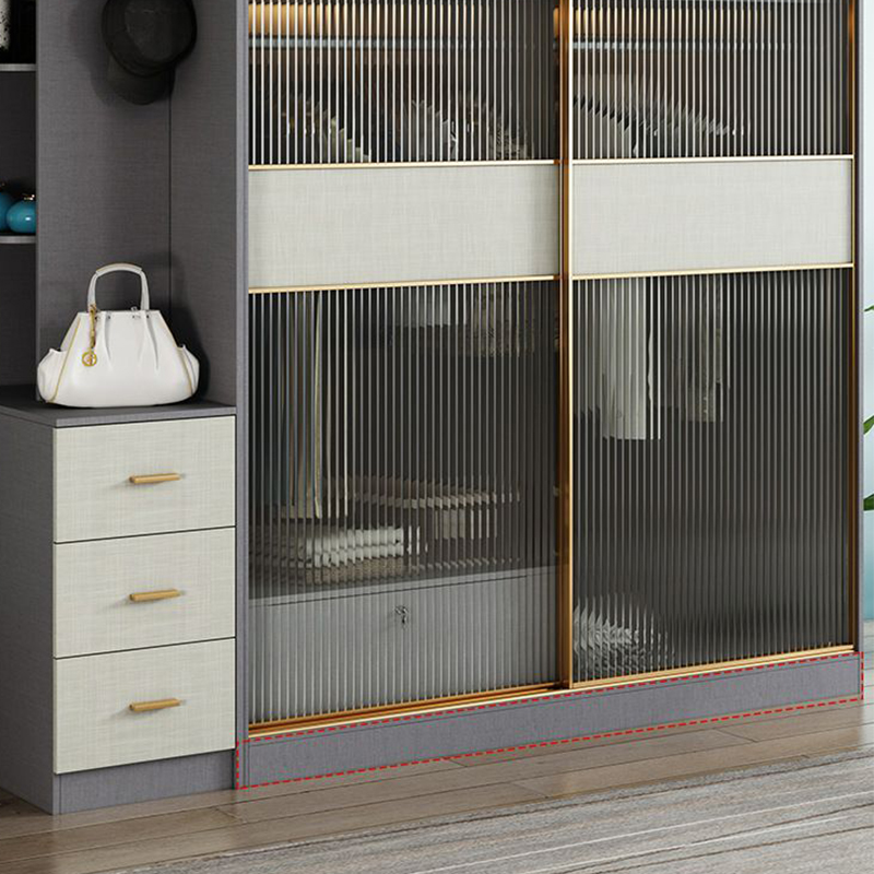 Contemporary Grey Wood Freestanding Cabinet Armoire with Lock, Interior Shelves & Soft Close Drawer - image 11