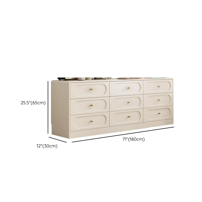 Chalk Casual Composite Wood Console Dresser with 9/6 Drawers in Horizontal Design - image 11