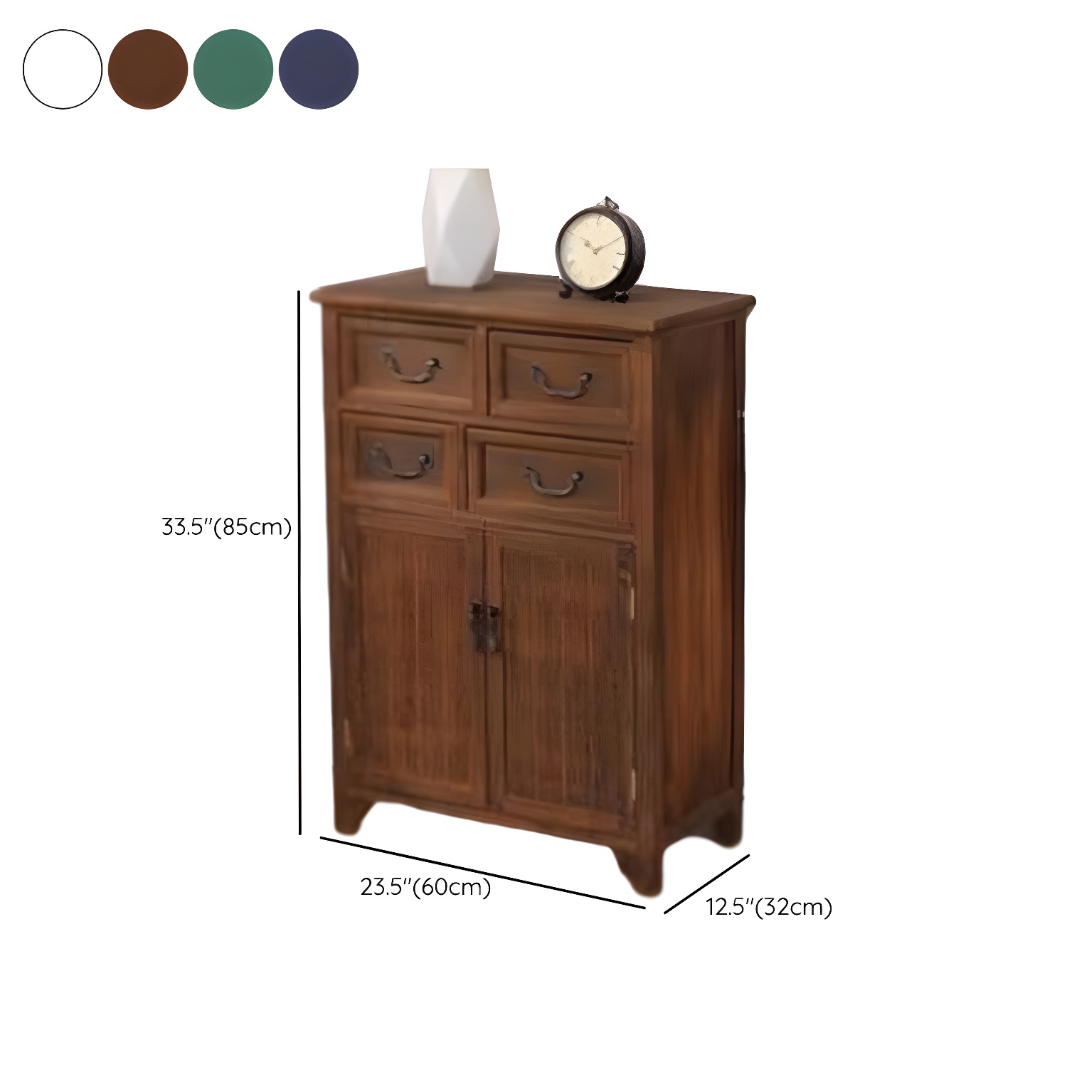 23.6'' Wood 1 Cabinet with Drawers Traditional Accent Cabinet in Distressed Finish - image 15