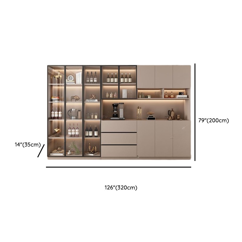 Wide/Standard/Narrow Modern Timber 3 Drawers 2 Shelves/3 Shelves/1 Shelf Glass Doors Pantry Hutch Sideboard - image 43