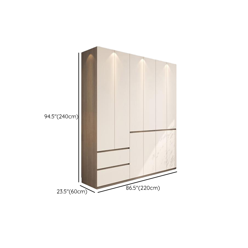 Beige Modish Armoire Cabinet in Manufactured Wood with Soft Close Drawer, Soft Close Door, Interior Shelves, and Clothing Rod - image 26