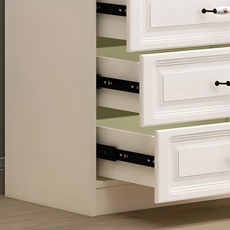 Sleeping Room Use Trendy White Wood Wardrobe Chest with Shelves - image 8