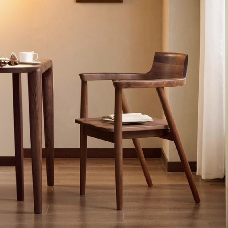 Casual Arm Chair with Uncovered Back, Upholstered, Walnut Timber Legs, Armrest, and Firm Stability - image 6