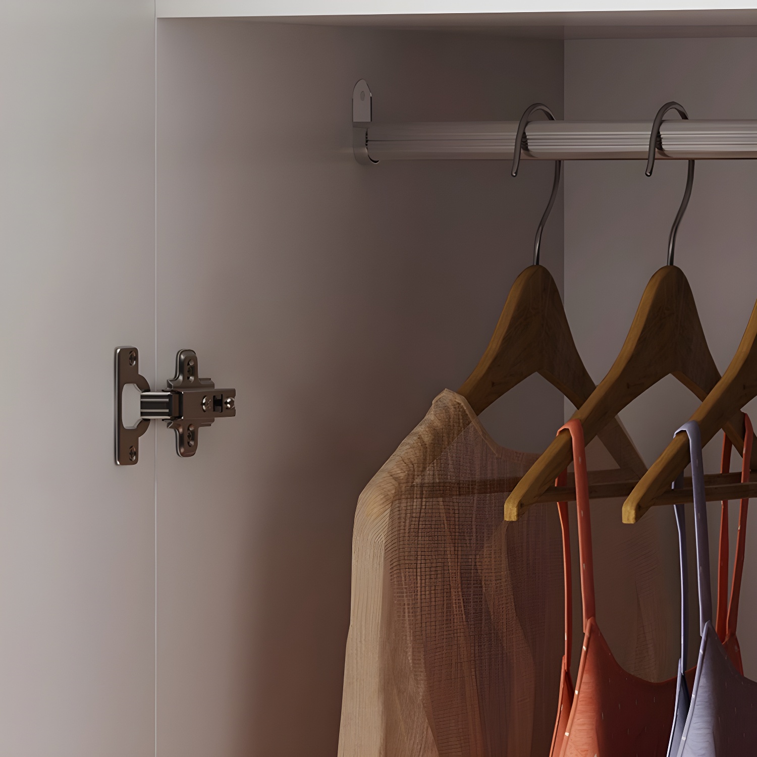 White Wood Wardrobe Armoire with Drawers, Shelves, and Clothing Rod - image 6