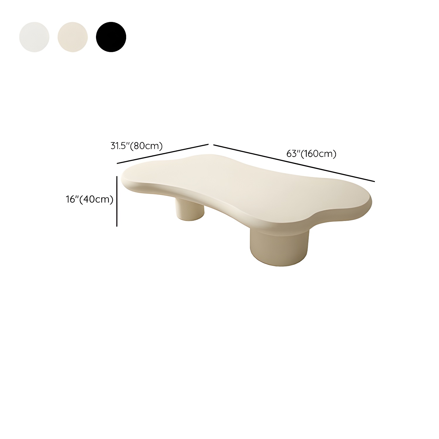 Cloud Shape Coffee Cocktail Table in Solid Wood Modern Style - image 17