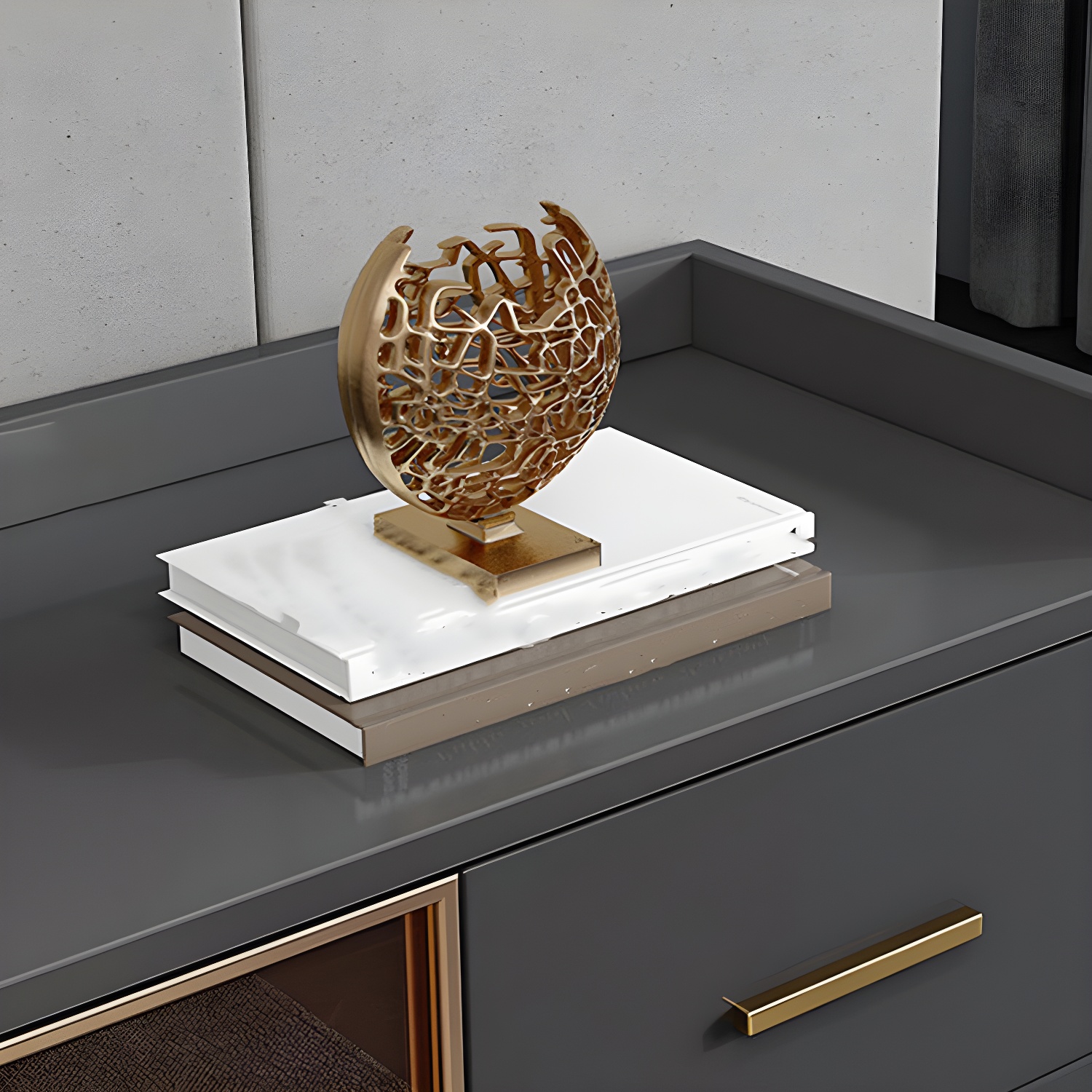 Wood Glass Doors Contemporary Style Buffet Sideboard with Cabinets and Drawers - image 9