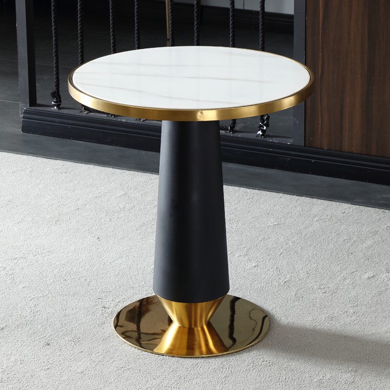 Glamorous Rounded Stone Dining Table for 2, Scratch-proof and Fixed Mechanism - image 12